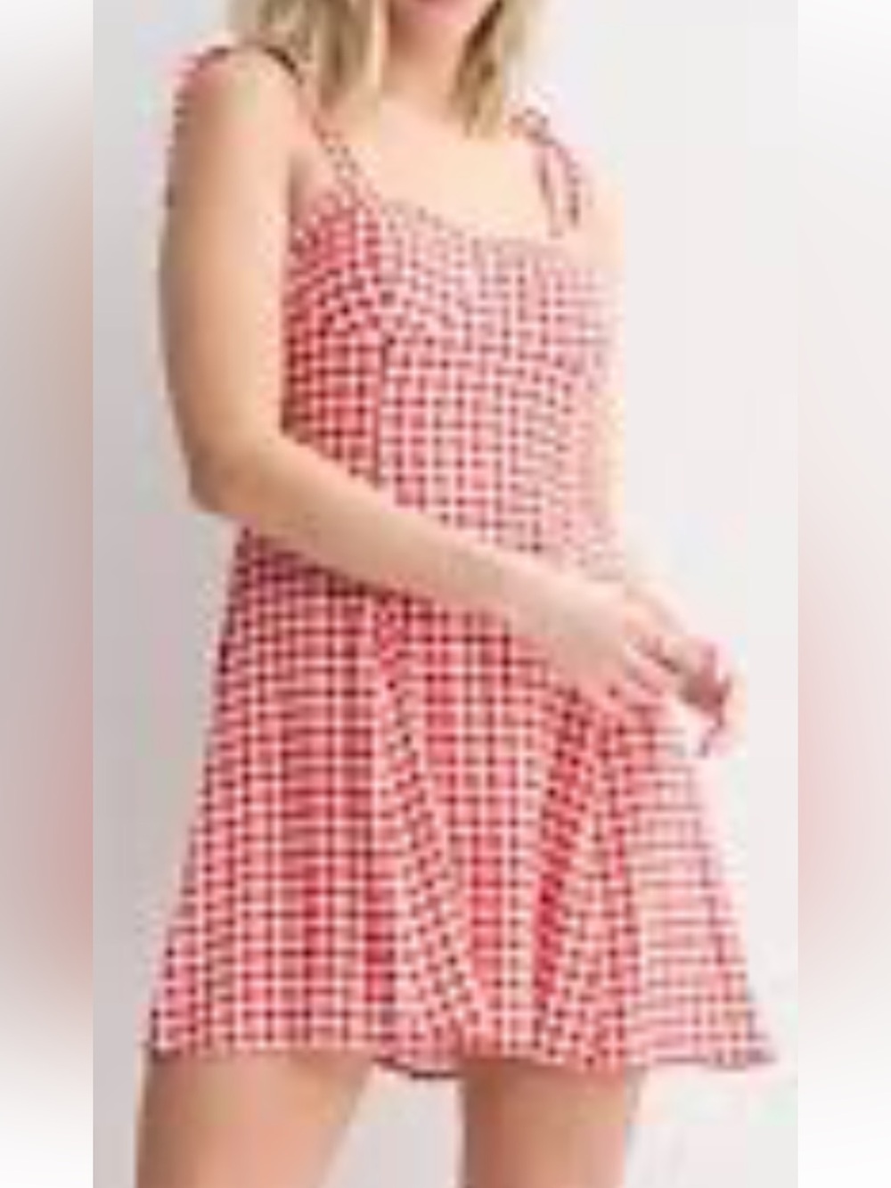 Lily Rose Red Gingham Tie-Strap Mini Dress Sz L (Juniors)